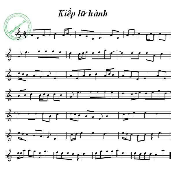 Sheet nhạc Kiếp Lữ Hành